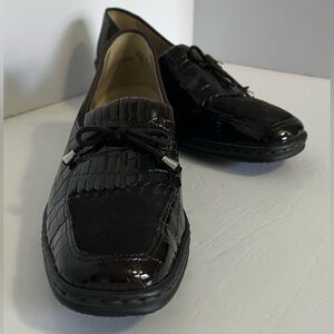 Ara Croco Patent Kiltie Tassel Loafers Dark Academia